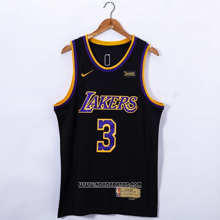 Camiseta Los Angeles Lakers Anthony Davis #3 Earned 2020-21 Negro